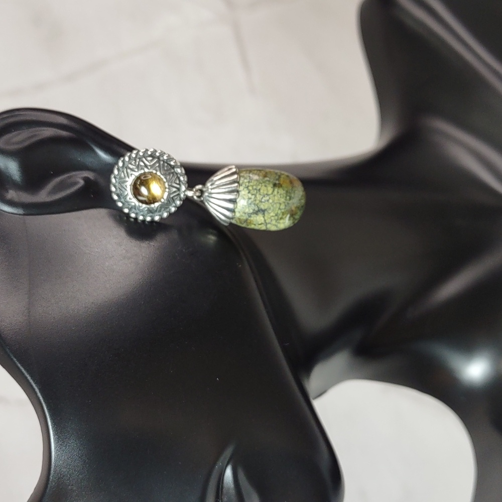 Carolyn Pollack Relios Green Serpentine Gemstone Earrings